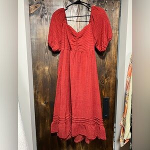 Large Rust Midi Dress